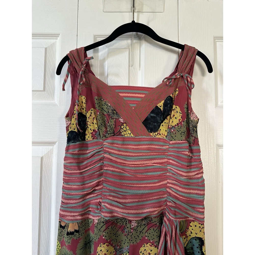 VTG NANETTE LEPORE 100% SILK Butterfly Sleeveless Y2K Dress Rare Fairy Glam 4 - Picture 2 of 9